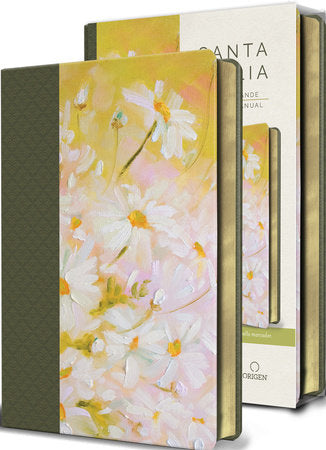 Biblia RVR60 Simil Piel Ultrafina LGrande Flores Verde