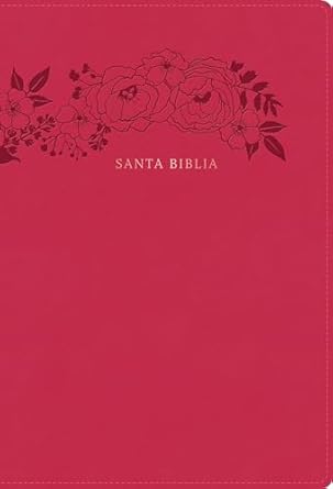 Biblia RVR60 Floral Rosa Simil piel Letra super gigante