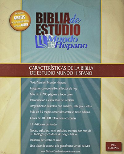 Biblia de Estudio RVR 60 Mundo Hispano (piel europea)
