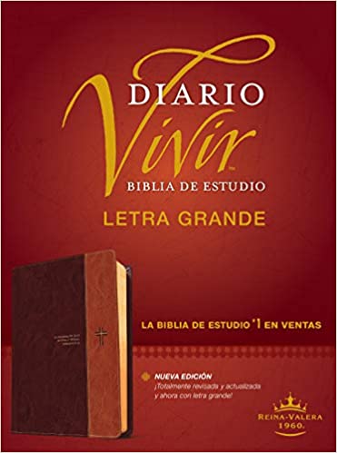 Biblia de Estudio Diario Vivir RVR60, Letra Grande, Sentipiel