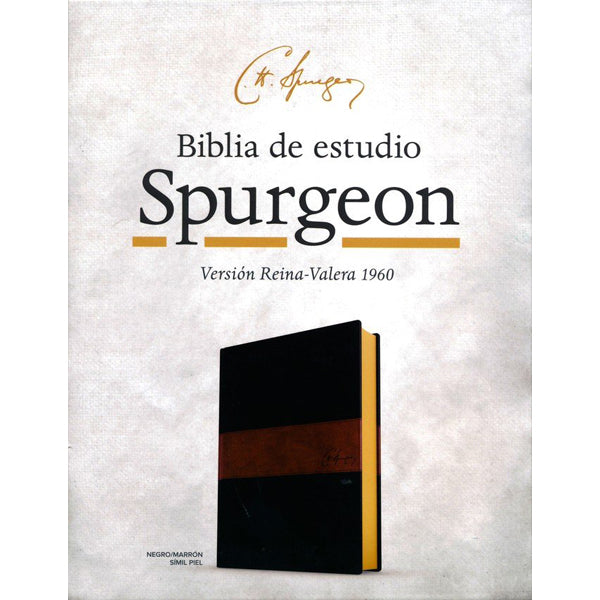 Biblia de Estudio Spurgeon RVR 60 Imit Piel  Negro/Café