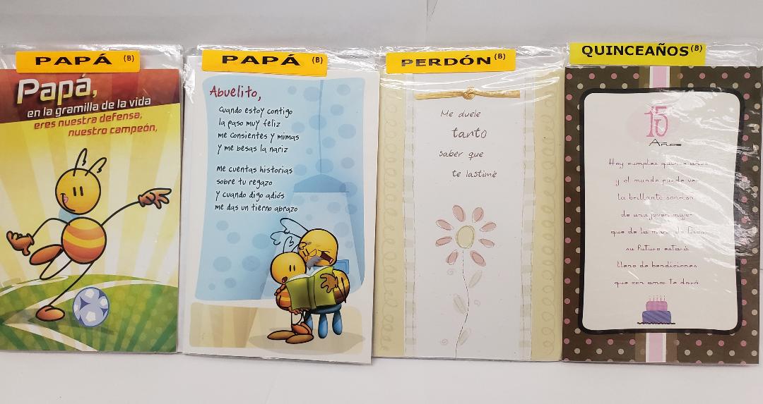 Variedad de tarjetas de regalo (Colección Pechi)